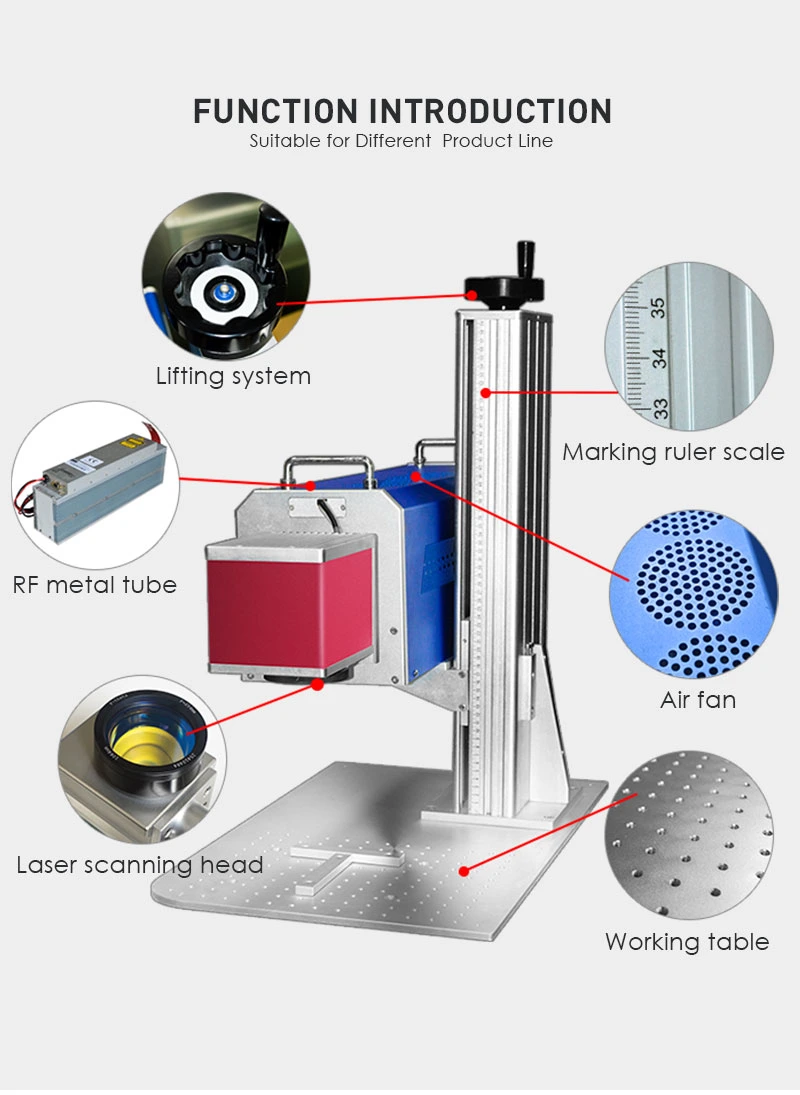 Portable CO2 Laser Marking Machine for Packing/ Porcelain